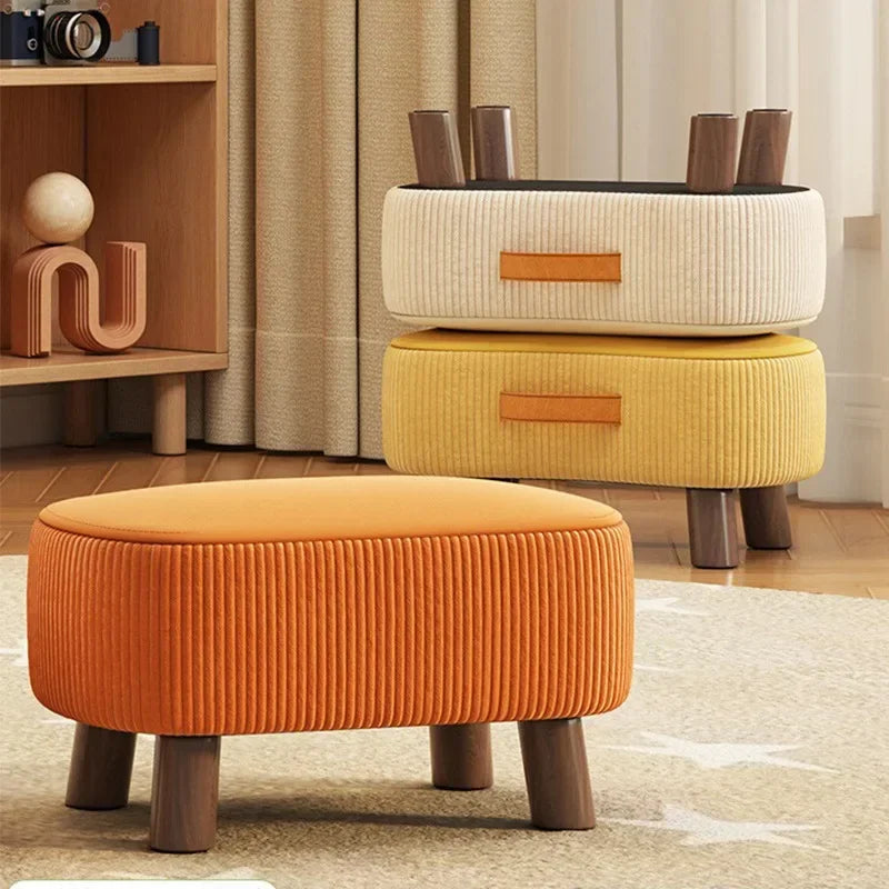 Flannel Ribbed Footstool