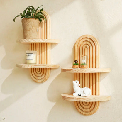 Arched Wood Wall Shelf