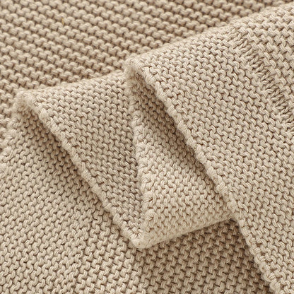 Knitted Cotton Throw Blanket