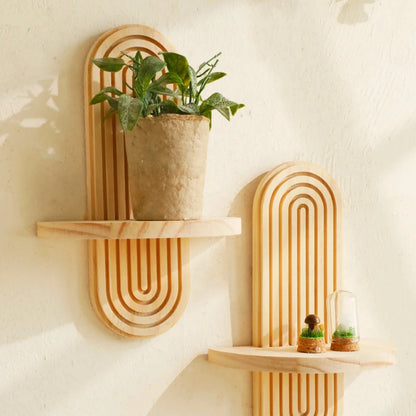 Arched Wood Wall Shelf